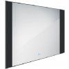 Nimco Zrkadlá - Zrkadlo s LED osvetlením, 80x60 cm, dotykový senzor, hliník/čierna ZPC 41003V-90