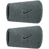Nike Swoosh Classic Doublewide potítka na zápästie sivá/čierna 2 ks