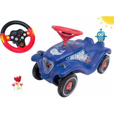 BIG set auto Ocean Bobby Car Classic modré a interaktívny volant so zvukom a svetlom 56109-6
