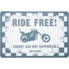 Plechová ceduľa RIDE FREE, OXFORD (biela/čierna, rozmer 90 x 60 cm)