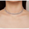 B-TOP Dámsky náhrdelník choker so zirkónmi - biele pozlátenie