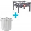 TECHNICA [Set] 50 l vysoký hrniec s priemerom 400 mm s vekom z nehrdzavejúcej ocele + plynová stolička 600x600x350 mm, 7,2 kW