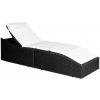 vidaXL Lehátko s podložkou polyratanové čierne