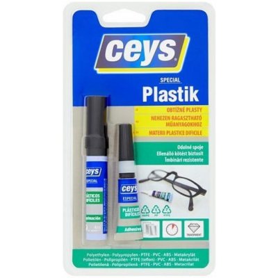 Lepidlo Ceys SPECIAL PLASTIK, na obtiažne plasty, sekundové, 3g + 4ml 020293