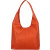 Dámska kožená kabelka cez rameno tmavo oranžová - ItalY SkyFull oranžová