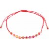 Náramok shamballa brúsené korálky s AB efektom - červená AB