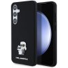 Karl Lagerfeld Silicone (KLHCS24MSMHKCNPK) kryt na Samsung Galaxy S24 Plus – Karl&Choupette kovový odznak