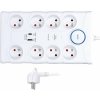 Solight prepäťová ochrana, 8z, USB A+C, 2m, biela