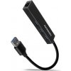 AXAGON HMA-GL3A, USB 3.2 Gen 1 hub, porty 3x USB-A + Gigabit Ethernet, kovový, kabel USB-A 20cm Axagon