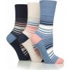 Dámske 3 páry módne ponožky Gentle Grip PASTEL STRIPE lem bez gumičiek