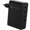 Univerzálna USB nabíjačka Natec GaN 100W, 3X USB-C, 1X USB-A, Čierna (NUC-2234)