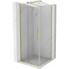 Mexen Velar, sprchový kút s posuvnými dverami 90(dvere) x 90(stena) cm, 8mm číre sklo, zlatá matná, 871-090-090-01-55
