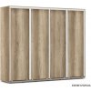 Drevona, Skriňa REA TULSA 240/200, dub canyon (REA TULSA 240/200, 4-dverová skriňa s posúvnymi dverami 240 cm)