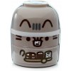 Dvojposchodová krabička na jedlo s príbormi s mačkou Pusheen