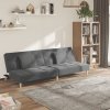 2-miestna rozkladacia pohovka s 2 vankúšmi, svetlosivá, látka-ForU-375792