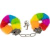 Spencer & fleetwood - rainbow lined metal handcuffs