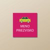 Nažehľovacie menovky na oblečenie (Kopírovat) - 3ks, Štvorec 2,3 × 2,3 cm, Zelené auto, Rúžová