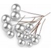 Guličky / bobule na drôtiku na tvorenie Ø1-2 cm - strieborná