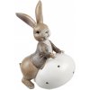 Clayre & Eef Veľkonočné dekorácie králik s vajíčkom - 11*7*17 cm - Clayre & Eef