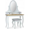 Toaletný stolík Signal biely, medový dub, borovica matná 100 x 160 x 45cm stolička súčasťou balenia