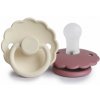 Frigg Dvojbalenie cumlíkov frigg daisy cream/ dusty rose, 0-6m, silikón