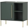 Kúpeľňová skrinka pod umývadlo Möbelpartner Kent zelená 65,3 x 63,3 x 33,1 cm