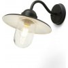RENDL BEACON nástenná lampa čierna E27 štrukturované sklo IP44 retro