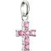 THOMAS SABO CONNECT prívesok charm Cross with pink stones CC1206-051-9