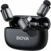 BOYA Microphone Wireless Mini 2-03 2.4GHz, AI Powered Noise Cancellation with 2 transmitters and 1 receiver (Lightning) Black EU
