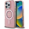 Guess IML Rhinestones Ring MagSafe Zadní Kryt pro iPhone 16 Pro Pink