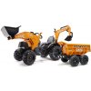 Falk FALK - Šlapací traktor Case IH Beckhoe s nakladačem, rypadlem a vlečkou