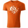 T-ričko Volkswagen Splash pánske tričko Farba trička: Oranžová, Farba potlače: Biela, Veľkosť: XS