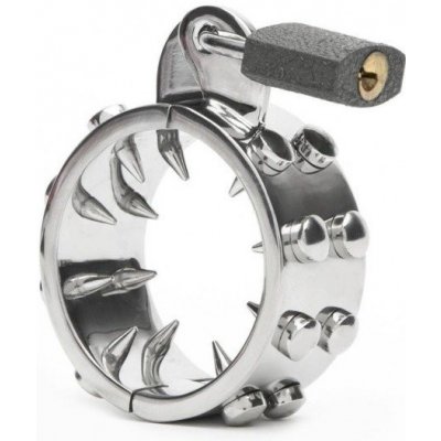 Slave4master Jaws of Pain Chastity Cock Ring, oceľový pás cudnosti 45 mm