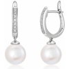 SOFIA DIAMONDS zlaté náušnice so sladkovodnou perlou a diamantmi 0,08 ct H/SI3 CK30000902255S