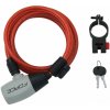 FORCE zámok RON špirálový s držiakom 185cm / 8mm, červený
