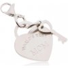 Šperky eshop - Oceľový prívesok na kľúčenku, srdce s kľúčom a nápisom WORLD´S BEST MOM AA43.26