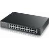 Zyxel GS1900-24E 24-port Desktop Gigabit Web Smart switch: 24x Gigabit metal, IPv6, 802.3az (Green), fanless, rack kit