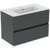 Ideal Standard Eurovit+ - Skrinka s umývadlom, 55x80x44 cm, 2 zásuvky, tmavo sivá R0574TI