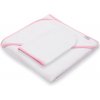 New Baby froté osuška s kapuckou BASIC 80x80 bielo-ružová