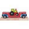 Bigjigs Rail Vagón s traktorom + 2 koľaje