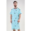 Vienetta MAN Pánska nočná košeľa s krátkym rukávom Oceán: azurová M