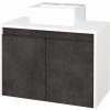 Dreja Skrinka pod umývadlo VISIT SZD2 70 (umývadlo Gladi) - N01 Biela lesk / Úchytka T33 - čierna mat / D16 Tmavý betón