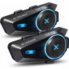 Interkom Motocyklowy MESH 2x 1600m 4 osoby Bluetooth 5.4 do prilby Aplikácia