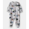 CARTER'S Overal na zips fleece Sleep & Play grey Truck chlapec NB/veľ.56