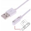 NABÍJAČKA USB KABEL PRE SMARTWATCH GARETT KIDS DT KW K22 7,62MM 2 PIN BIELA