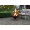 Esschert Design FANCY FLAME guľa vyrezávaná, tieňohra lúčna KVETY, hrdza, 66 cm