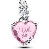 Prívesok PANDORA I Love you MOM Ružové srdiečko pre maminku 794464C01