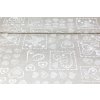 Dekoračná látka motýle a srdiečka biele, š. 140 cm Biela Šírka 140 cm