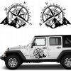 2x NÁLEPKA na auto KOMPAS HORY OFFROAD 60x50