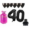 HeliumKing Hélium párty set na 40. narodeniny s čiernymi balónmi